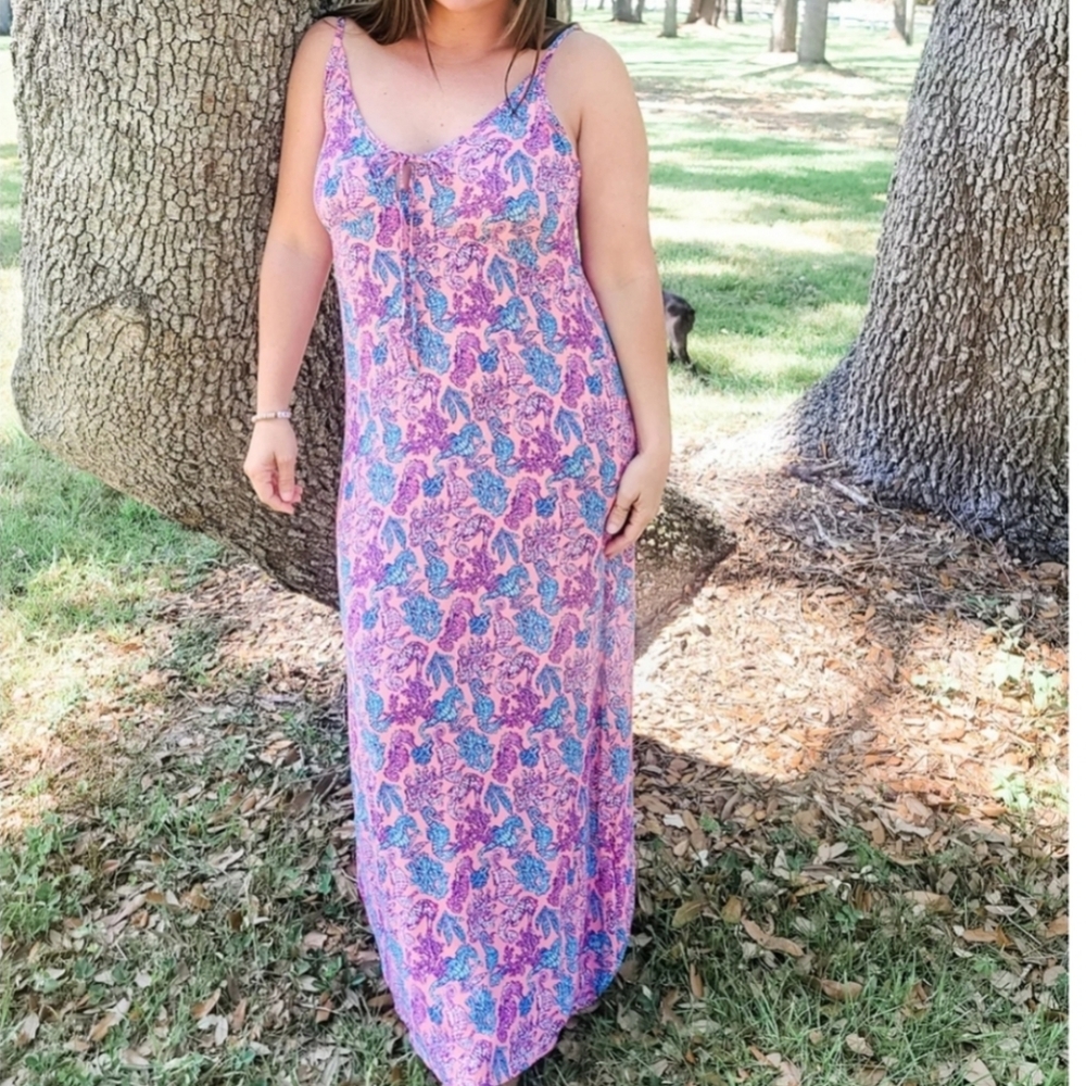 Nwt simply southern sealife seahorse print dress
